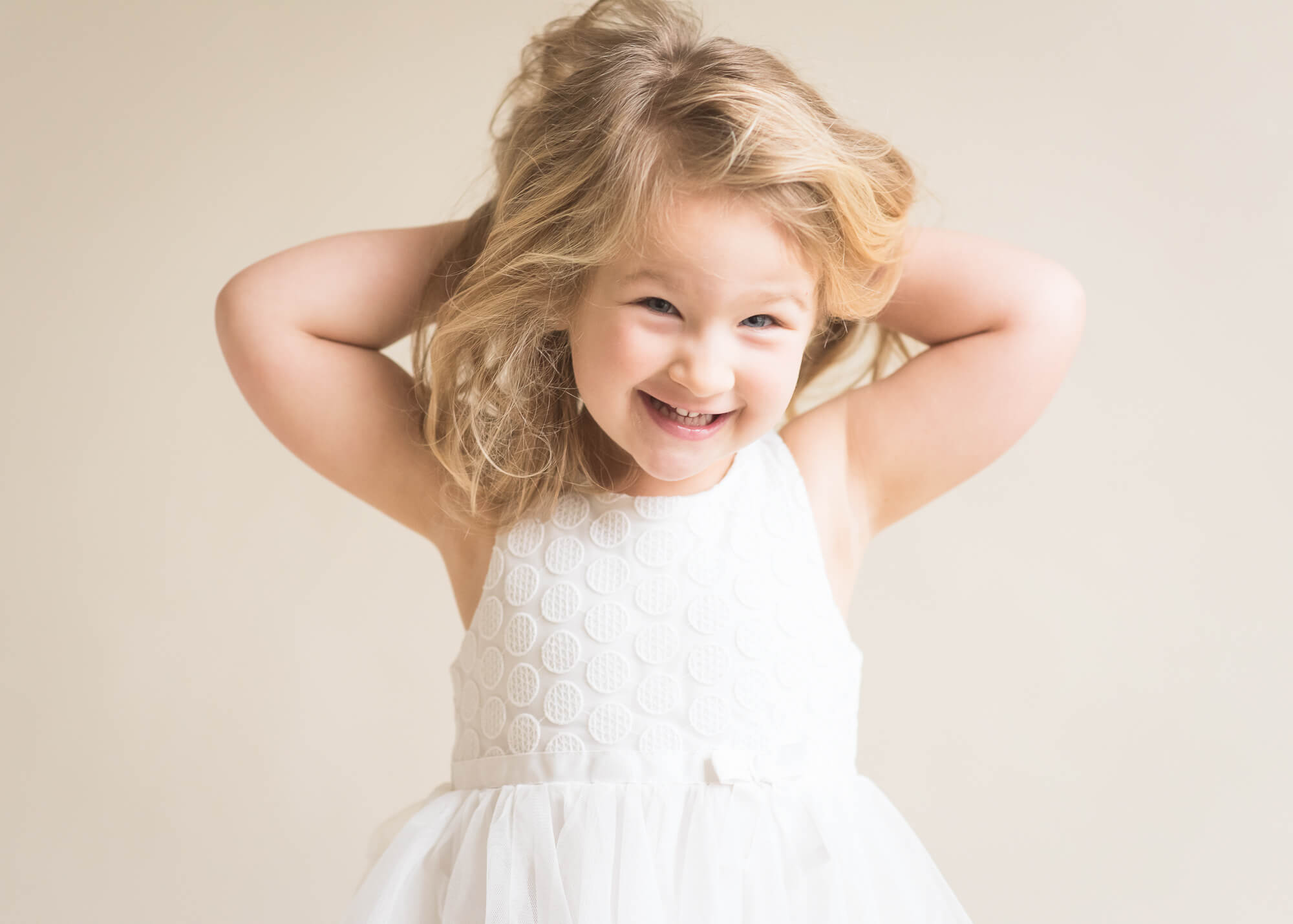 little girl full of personality in studio session