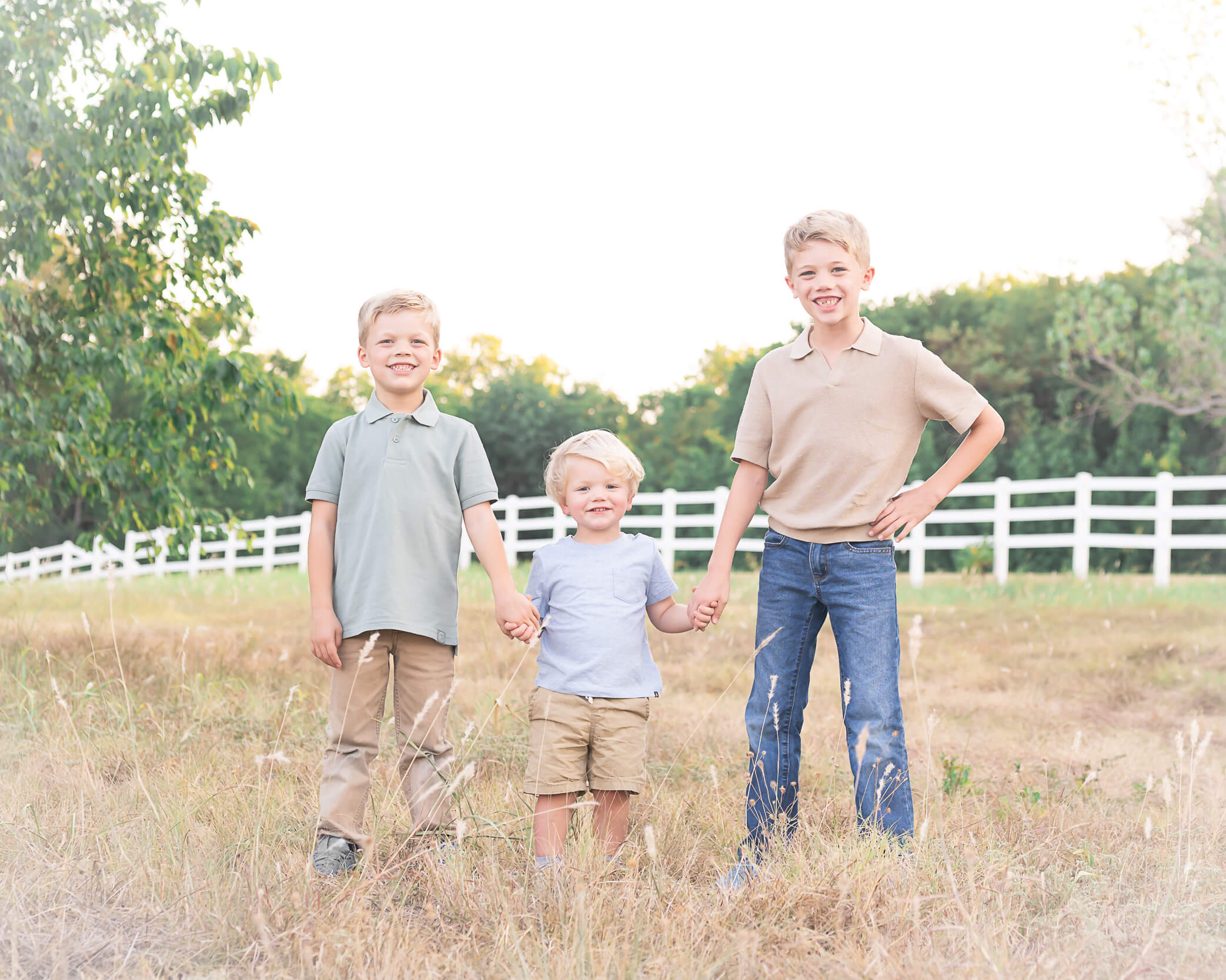 adorable little brothers holding hands in Erwin Park for Allison Amores Photography's 2024 fall family mini sessions